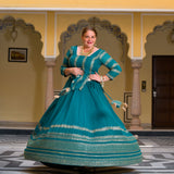 Mayura Blue Sequin Embroidered Lehenga  Set