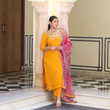 Sunrise Blossom Gota Patti Handwork Pure Georgette Kurta