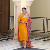 Sunrise Blossom Gota Patti Handwork Pure Georgette Kurta
