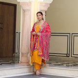 Sunrise Blossom Gota Patti Handwork Pure Georgette Kurta