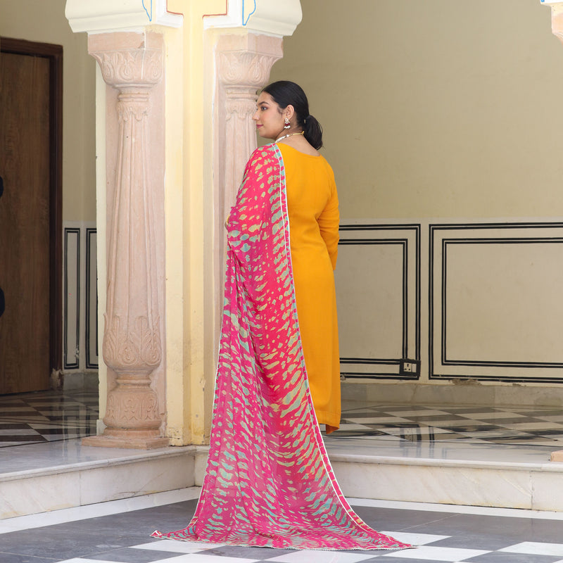 Sunrise Blossom Gota Patti Handwork Pure Georgette Kurta