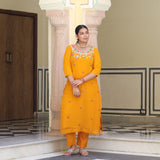 Sunrise Blossom Gota Patti Handwork Pure Georgette Kurta