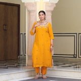 Sunrise Blossom Gota Patti Handwork Pure Georgette Kurta