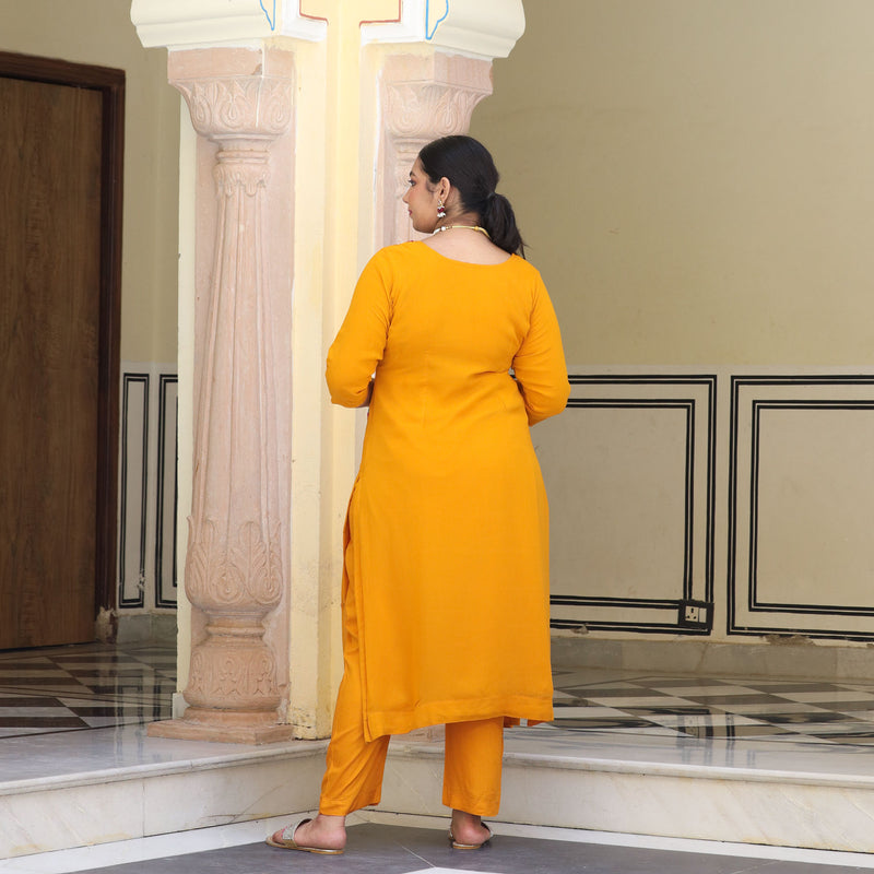 Sunrise Blossom Gota Patti Handwork Pure Georgette Kurta