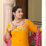 Sunrise Blossom Gota Patti Handwork Pure Georgette Kurta