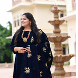 Navy Blue Velvet Majesty Lehenga Set