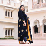Navy Blue Velvet Majesty Suit Set
