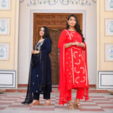 Mystical Blue Gota Patti Handwork Pure Georgette Kurta