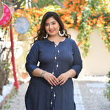 Ocean Mermaid Hand Embroidered Rayon Kurta