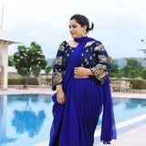 Ocean And The Golden Waves Banarasi Blouse