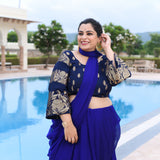 Ocean And The Golden Waves Banarasi Blouse