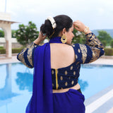 Ocean And The Golden Waves Banarasi Blouse