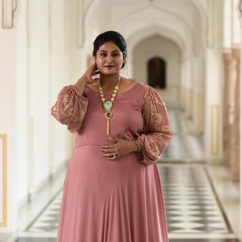 Old Rose Chinon Cocktail Dress