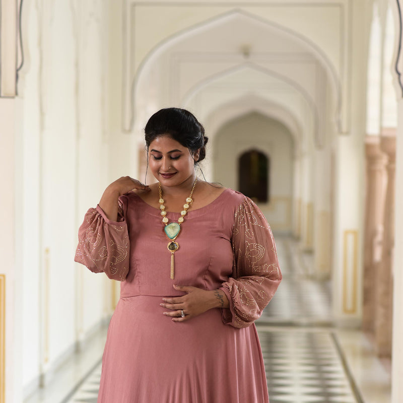 Old Rose Chinon Cocktail Dress