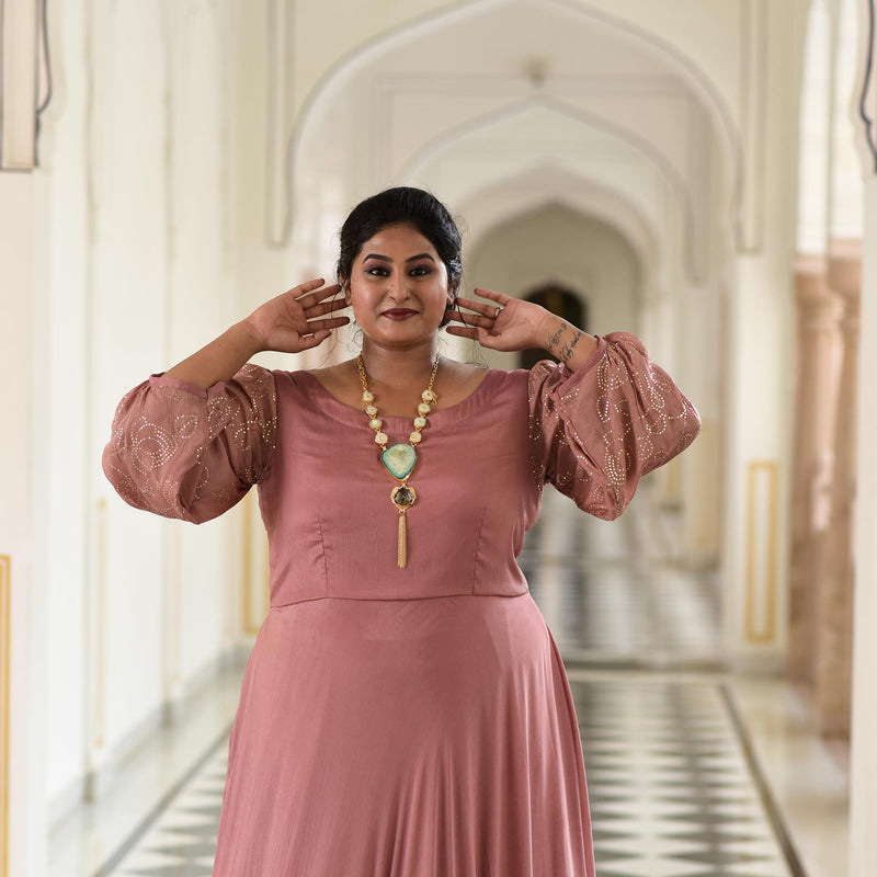 Old Rose Chinon Cocktail Dress