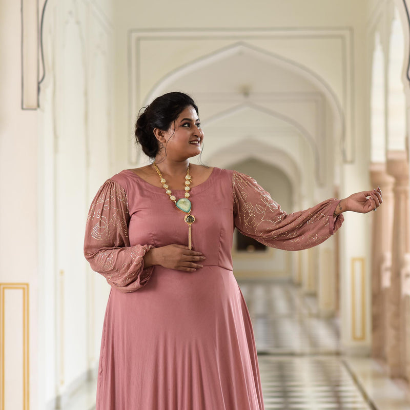Old Rose Chinon Cocktail Dress