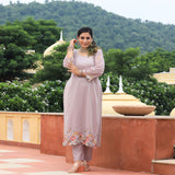 Lavender Mist Sequin Embroidered Kurta