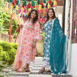 Bed of Lotus Floral Chikan Laced Kurta