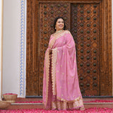 Deep Blush Gota Patti Georgette Sharara Set