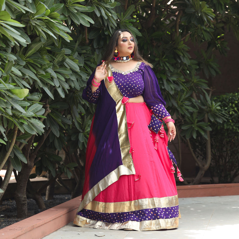 Pankhuri Pink And Purple Lehenga Set