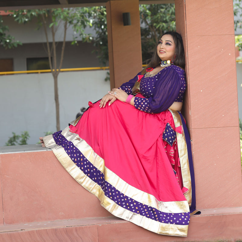 Pankhuri Pink And Purple Lehenga Set