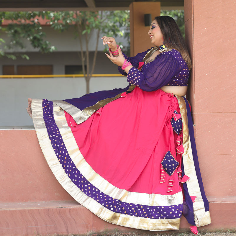Pankhuri Pink And Purple Lehenga Set