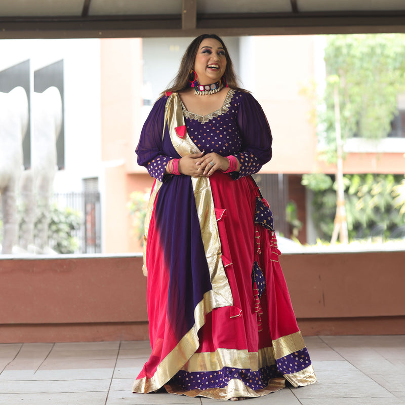 Pankhuri Pink And Purple Lehenga Set