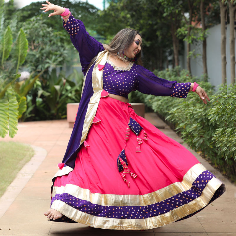 Pankhuri Pink And Purple Lehenga Set