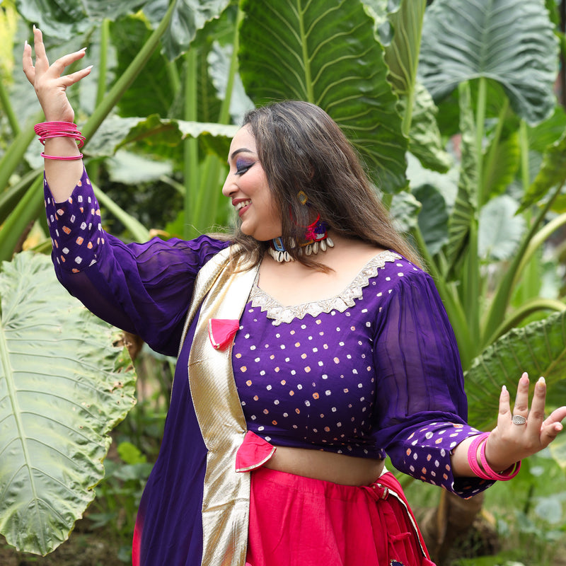 Pankhuri Pink And Purple Lehenga Set