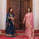 Deep Blush Gota Patti Georgette Sharara Set