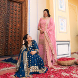 Deep Blush Gota Patti Georgette Sharara Set