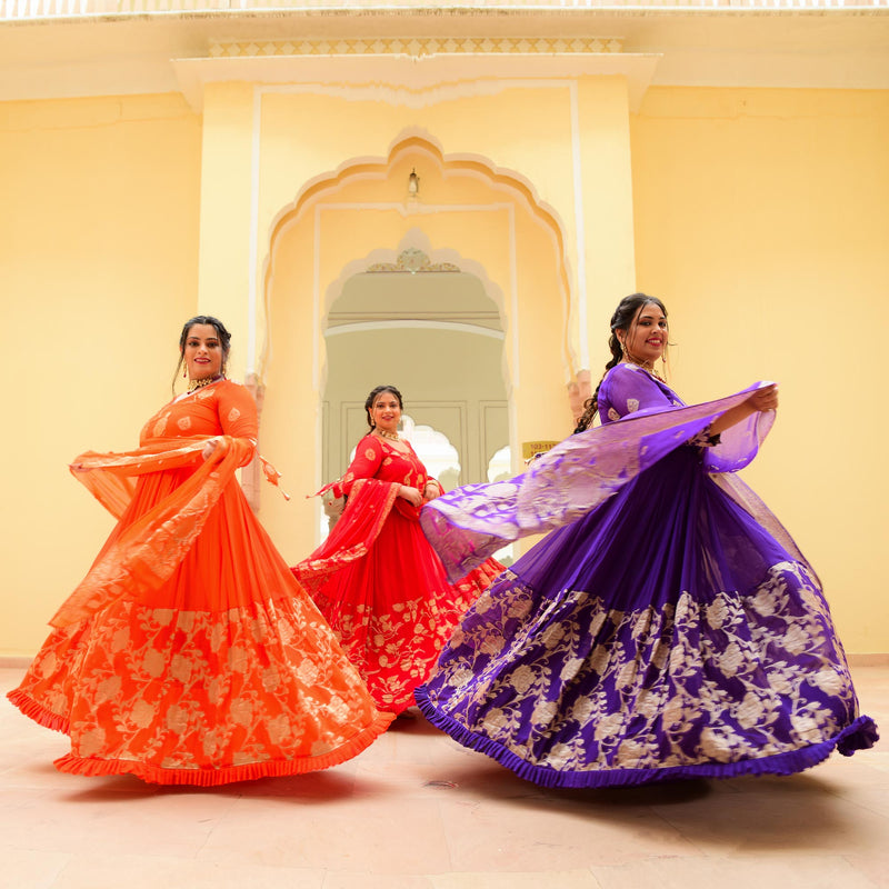 Scarlet Sage Banarasi Anarkali Dress