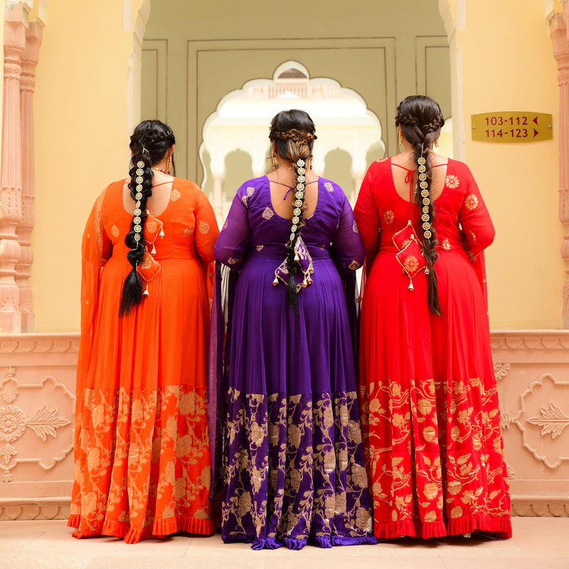 Scarlet Sage Banarasi Anarkali Dress