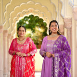Wink Purple & Lavender Sequin Embroidered Anarkali Dress