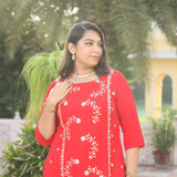Rose Red Gota Patti Handwork Pure Georgette Suit Set