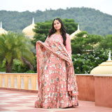 Vintage Rose Sequin Embroidered Net Lehenga Set