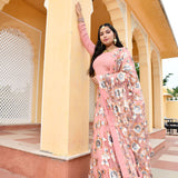Vintage Rose Sequin Embroidered Net Lehenga Set