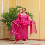 Ruby Pink Sequin Embroidered Kurta