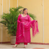 Ruby Pink Sequin Embroidered Kurta