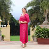 Ruby Pink Sequin Embroidered Kurta