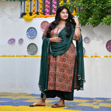 Rust Brown Kalamkari Gota Patti Kurta