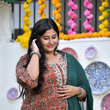 Rust Brown Kalamkari Gota Patti Kurta