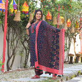 Blooming Blue Floral Cotton Suit Set