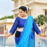 Samundri Neela Gota Patti Blouse