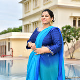 Samundri Neela Gota Patti Blouse