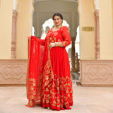Scarlet Sage Banarasi Anarkali Dress
