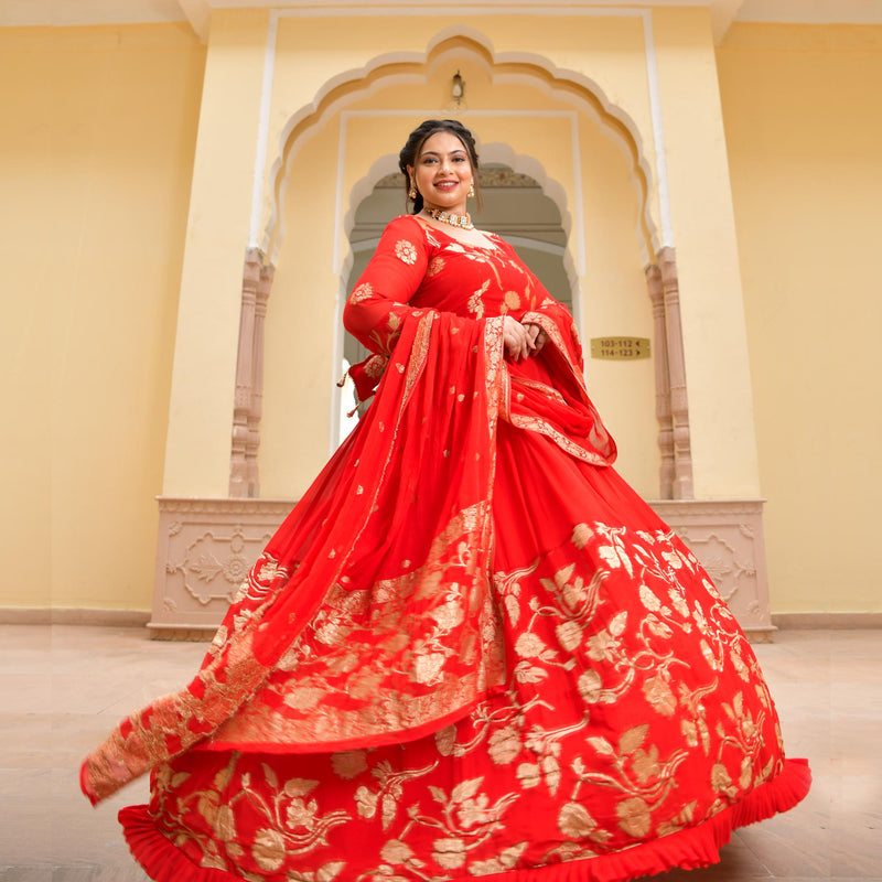 Scarlet Sage Banarasi Anarkali Dress
