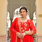 Scarlet Sage Banarasi Anarkali Dress