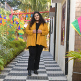 Woollen Sheen Gold Knitted Cape with Belt