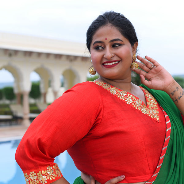 Surkh Laal Gota patti Blouse
